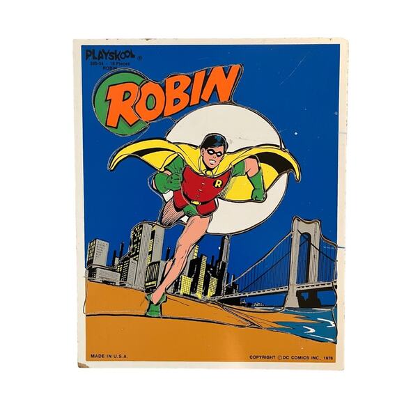 1976 Batman Board Puzzle - the Villains - Playskool - 380-09  Playskool Vintage Batman Robin Puzzle Set